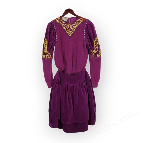 Vintage BettinaDiCapri Adrian'sOriginal Sweater Skirt Set Italy Cashmere Velvet - Picture 16 of 16